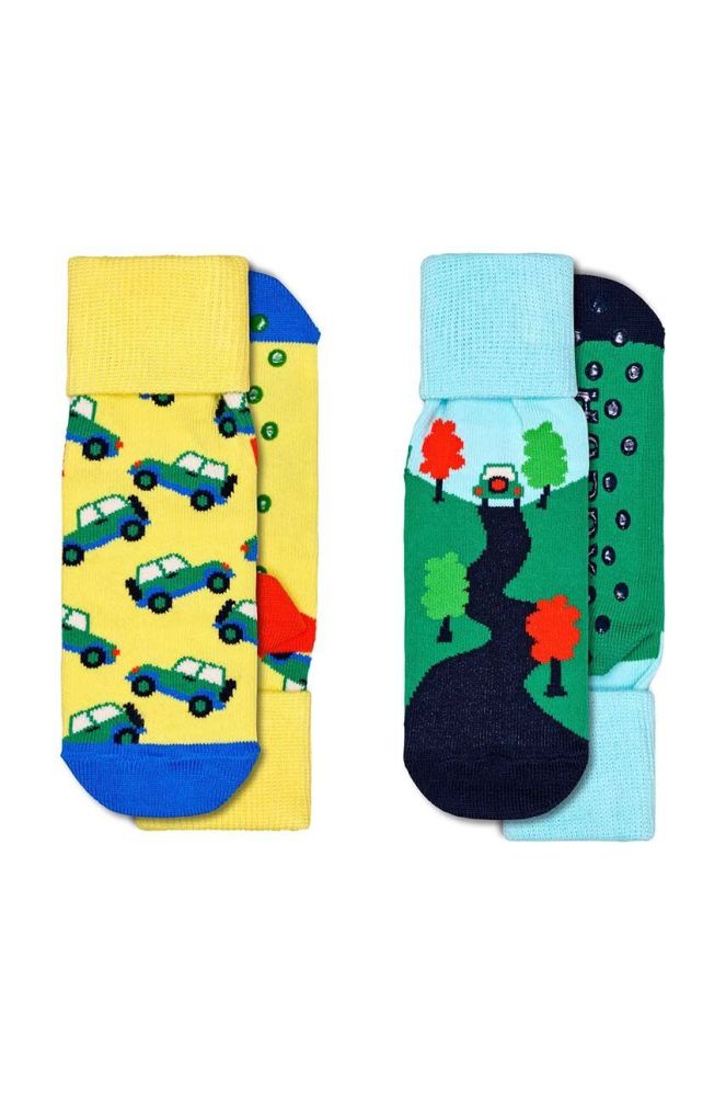 Дитячі шкарпетки Happy Socks Antislip Into The Wild Sock 2-pack колір жовтий