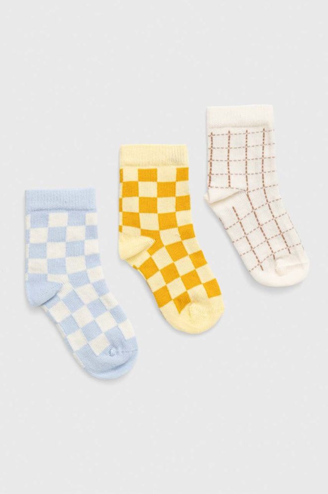 Дитячі шкарпетки United Colors of Benetton 3-pack колір жовтий
