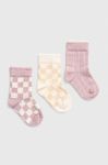 Дитячі шкарпетки United Colors of Benetton 3-pack колір рожевий (3401055)