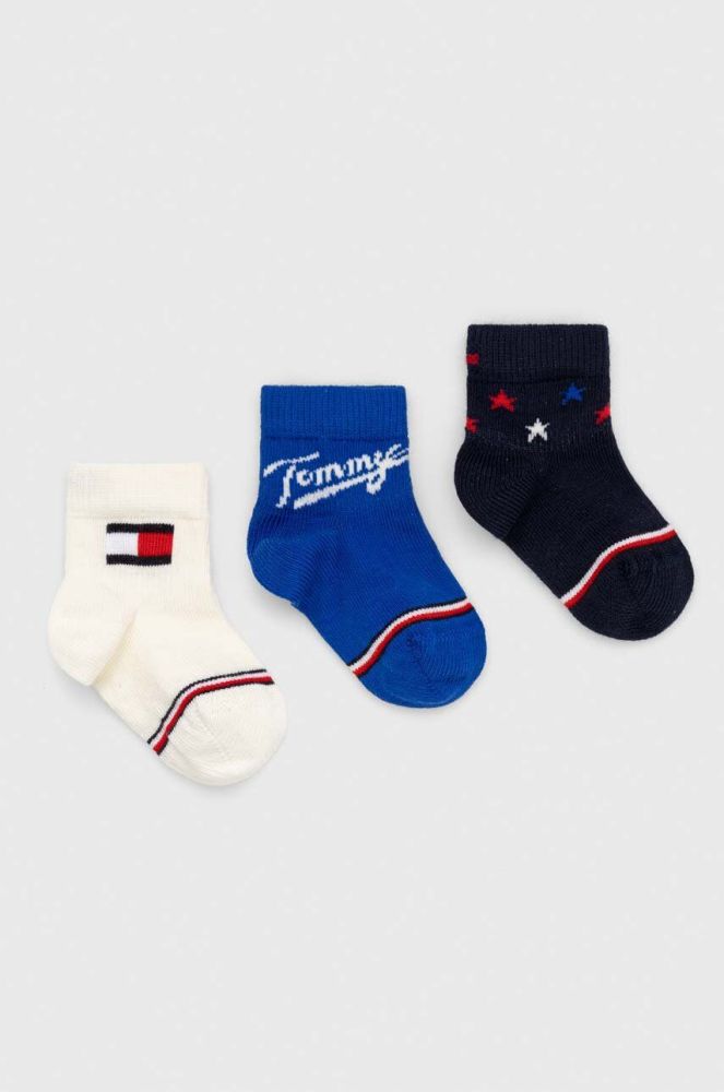 Дитячі шкарпетки Tommy Hilfiger 3-pack колір блакитний (3606982)