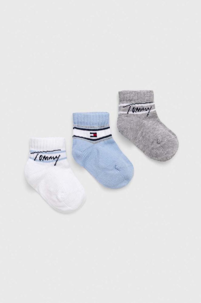 Шкарпетки для немовлят Tommy Hilfiger 3-pack колір блакитний