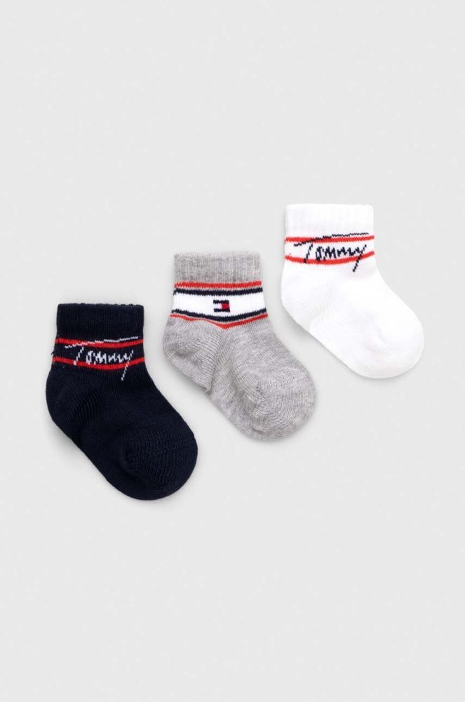 Шкарпетки для немовлят Tommy Hilfiger 3-pack колір синій