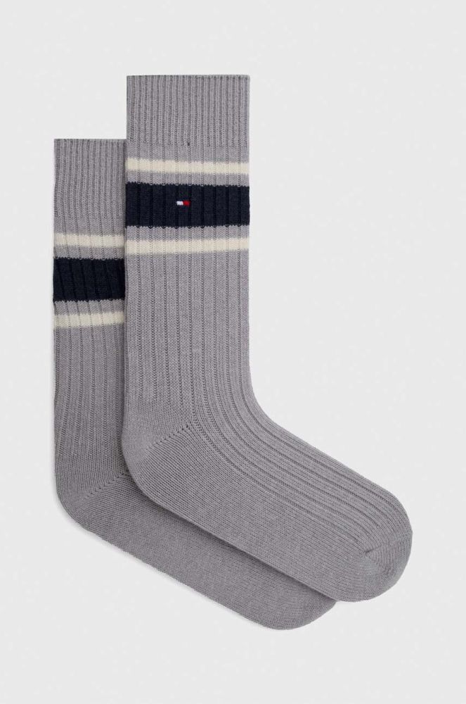Вовняні шкарпетки Tommy Hilfiger колір сірий