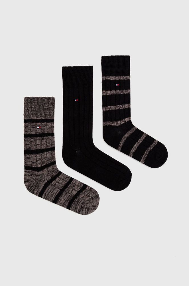 Шкарпетки Tommy Hilfiger 3-pack чоловічі колір чорний (3641692)