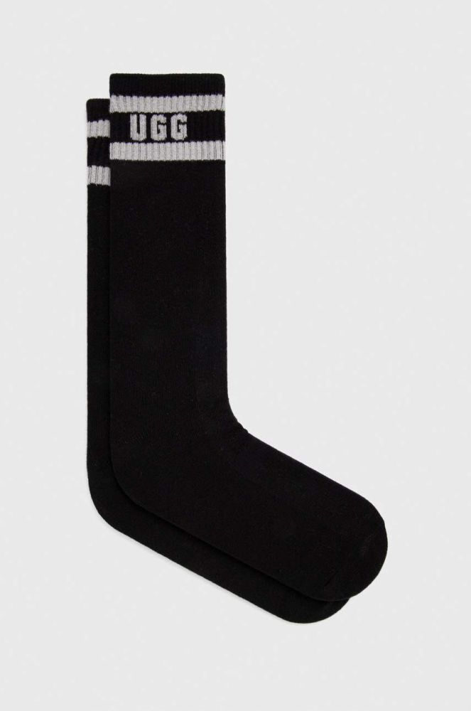 Шкарпетки UGG LATHAN LOGO CREW SOCK чоловічі колір чорний