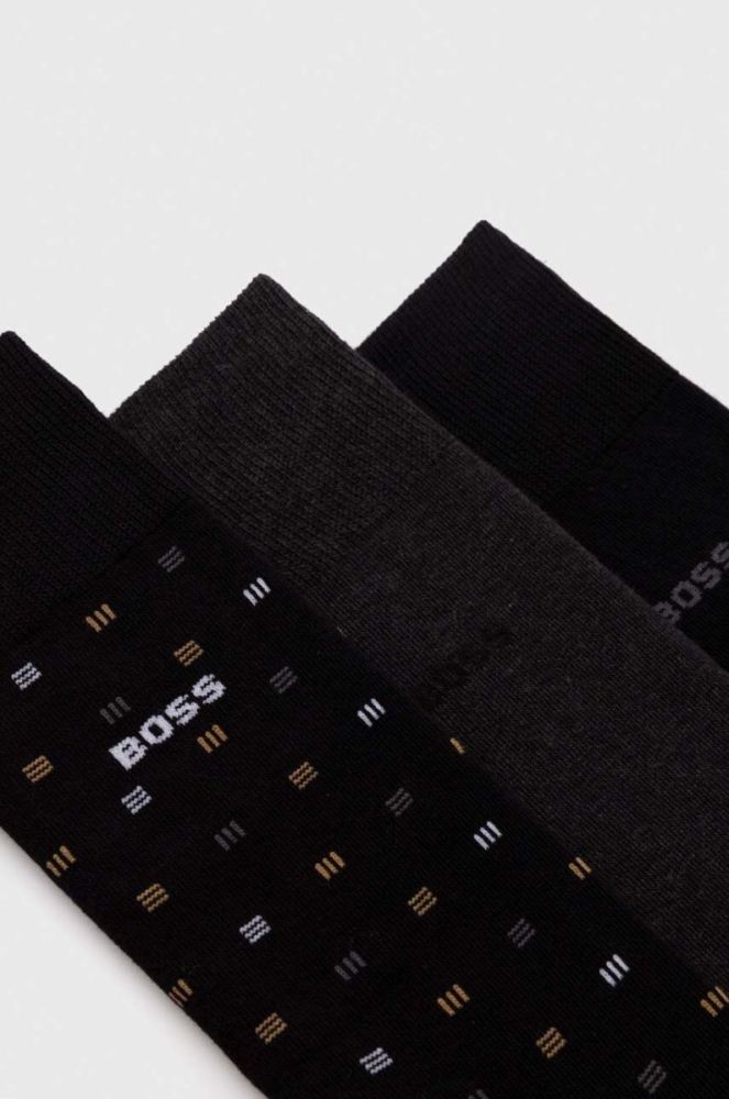 Шкарпетки BOSS 3-pack чоловічі колір чорний (3558119) фото 2