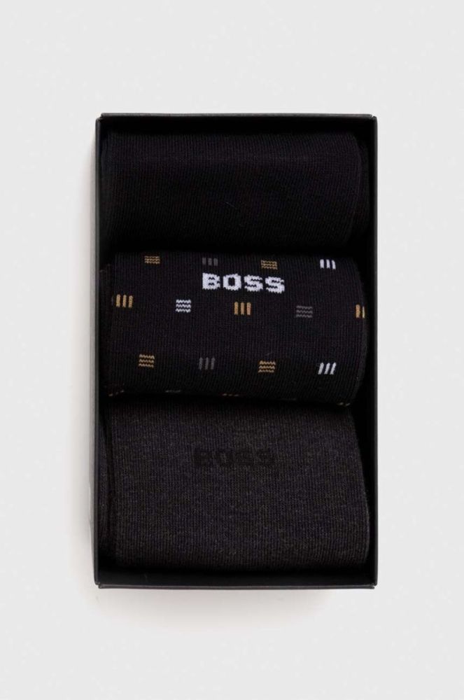 Шкарпетки BOSS 3-pack чоловічі колір чорний (3558119) фото 3