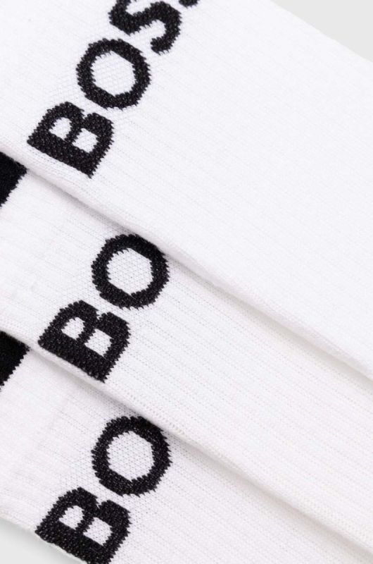 Шкарпетки чоловічі 6P QS Stripe CC 6 шт. BOSS колір білий фото 3