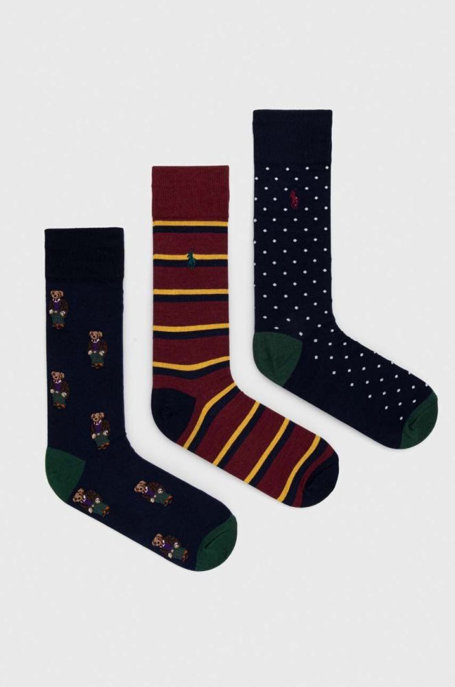 Шкарпетки Polo Ralph Lauren 3-pack чоловічі колір барвистий (3618037)