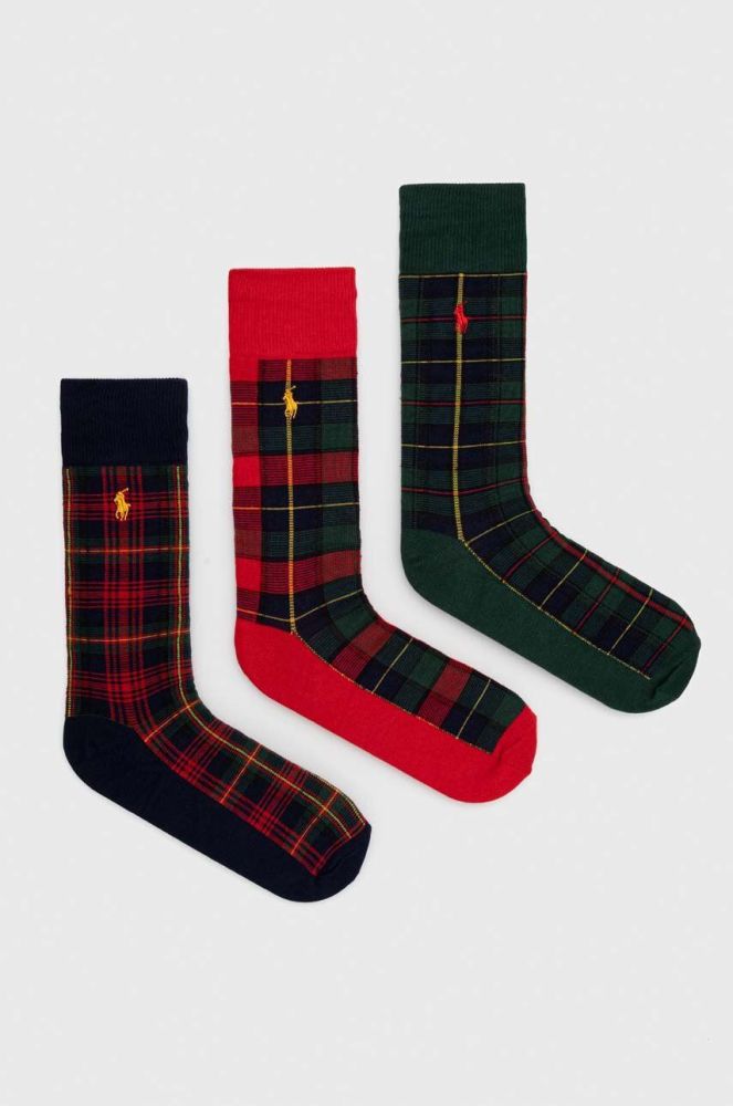 Шкарпетки Polo Ralph Lauren 3-pack чоловічі колір барвистий (3618039)