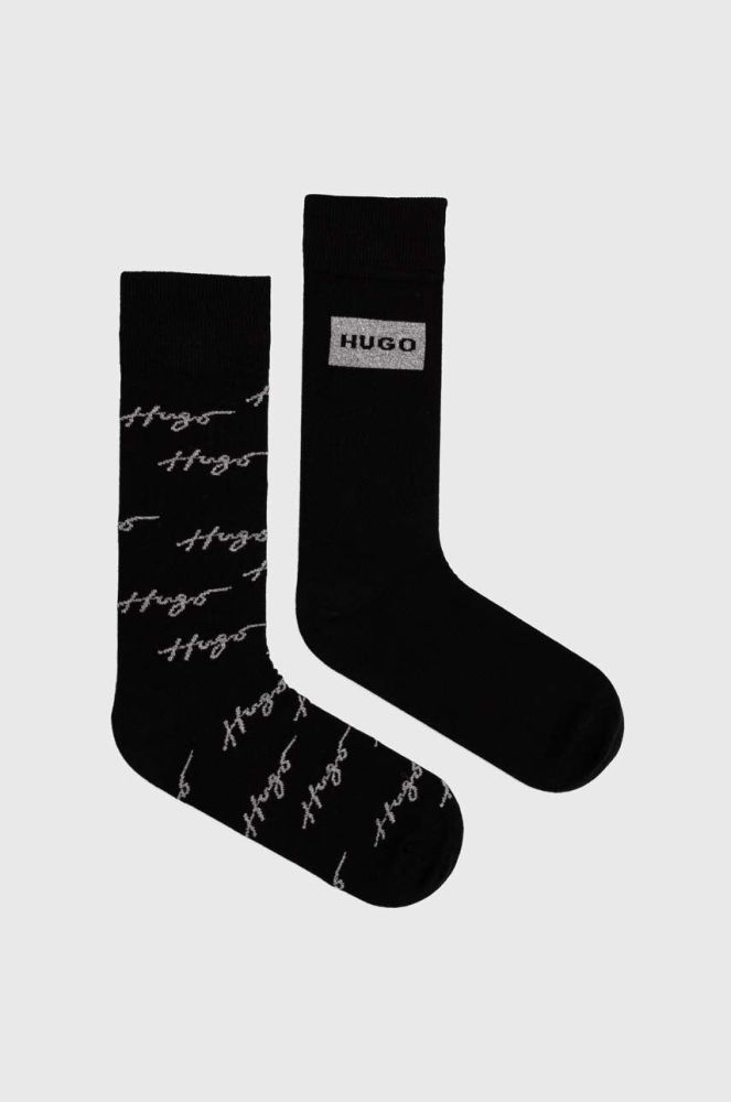 Шкарпетки HUGO 2-pack чоловічі колір чорний (3621954)