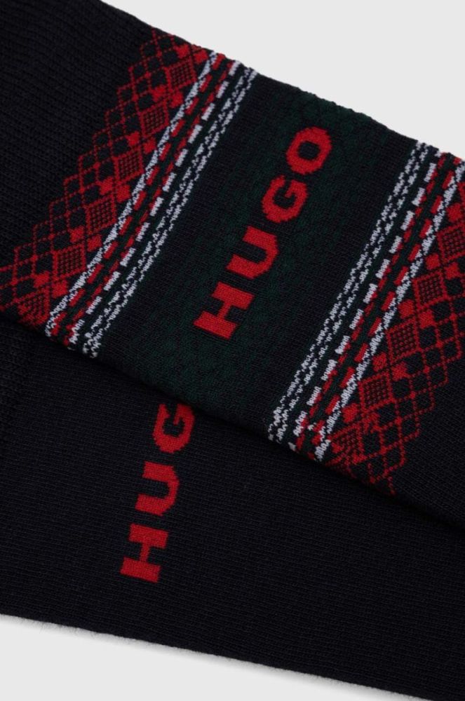 Шкарпетки HUGO 2-pack чоловічі колір синій (3621955) фото 2