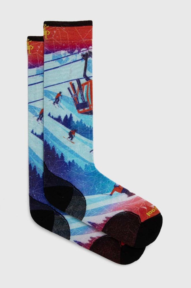 Лижні шкарпетки Smartwool Ski Zero Cushion Ski Day Print OTC колір блакитний