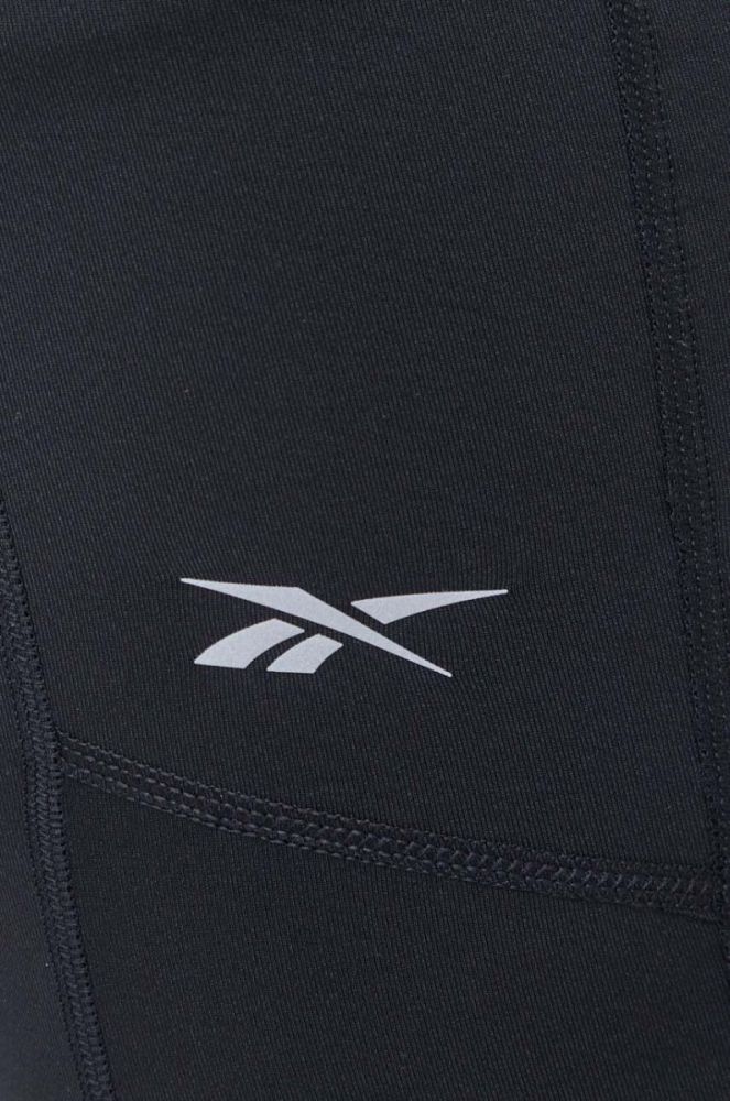 Легінси для бігу Reebok Run Base Layer колір чорний однотонні фото 4