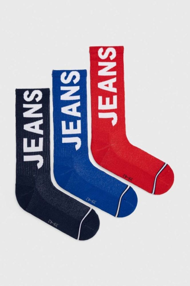 Шкарпетки Tommy Jeans 3-pack колір білий фото 3