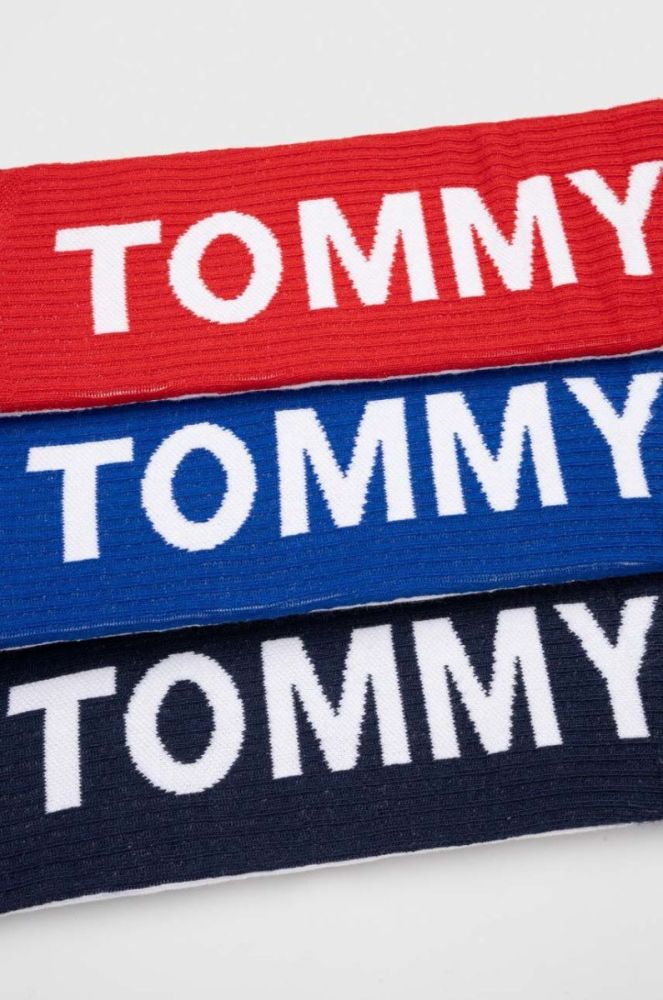 Шкарпетки Tommy Jeans 3-pack колір білий фото 4