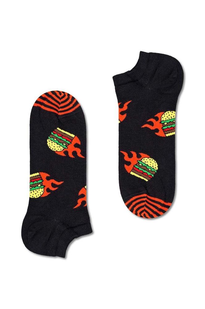 Шкарпетки Happy Socks Flaming Burger Low Sock колір чорний