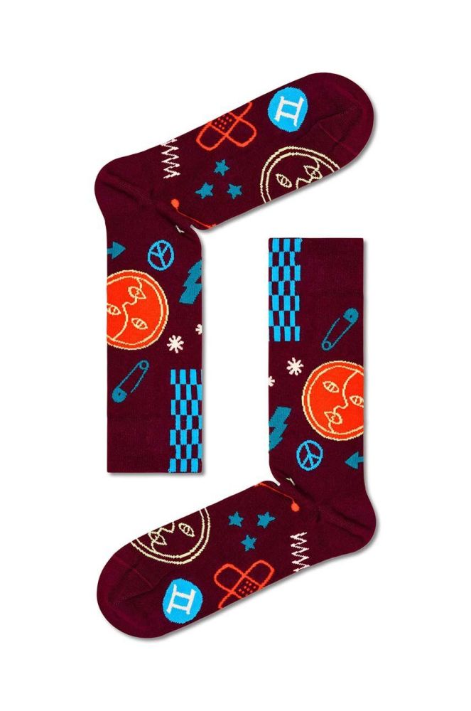 Шкарпетки Happy Socks Zodiac Gemini колір бордовий