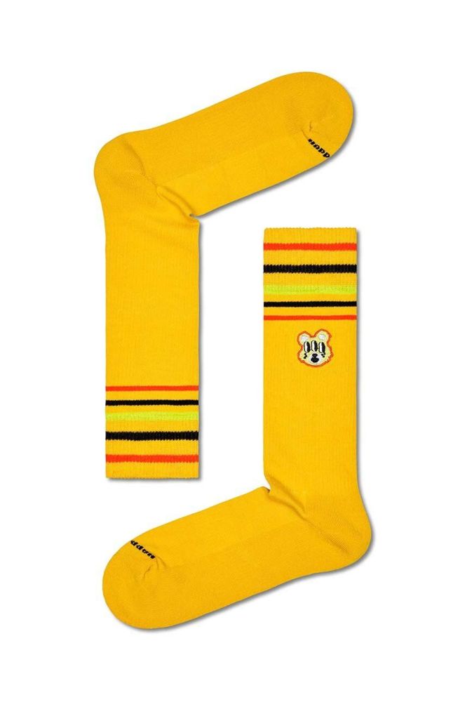Шкарпетки Happy Socks Bear With Me Crew Sock колір жовтий