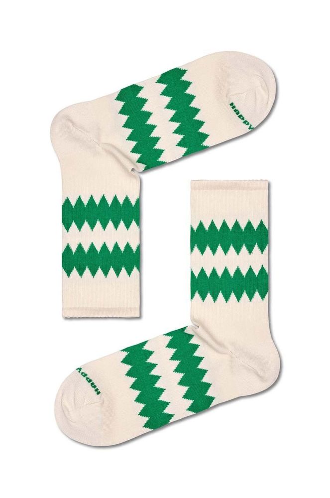 Шкарпетки Happy Socks Zigzag 3/4 Crew Sock колір бежевий