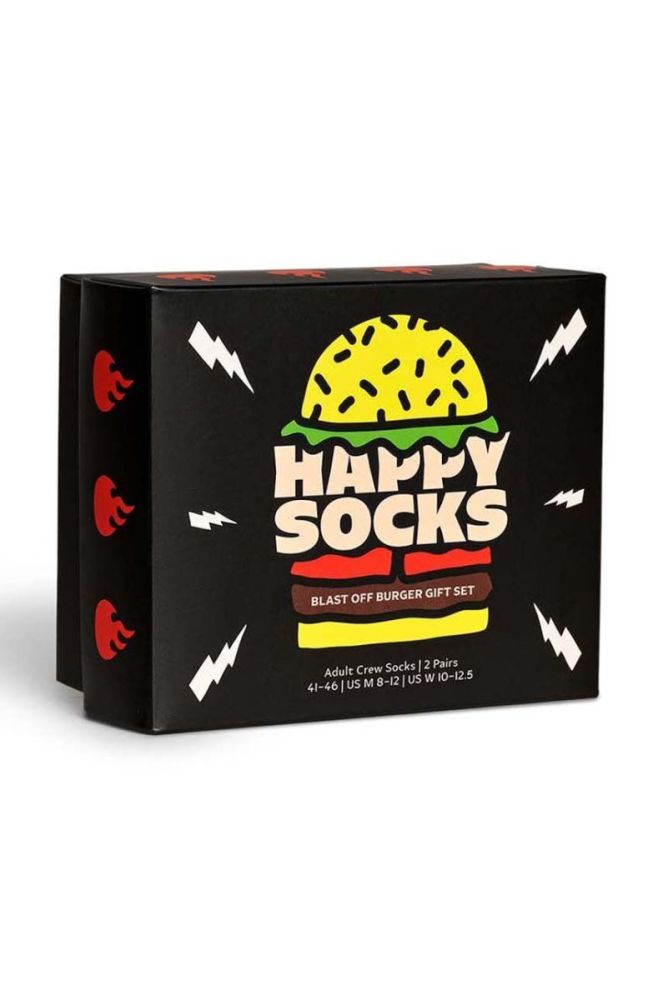 Шкарпетки Happy Socks Blast Off Burger Socks 2-pack колір чорний фото 4