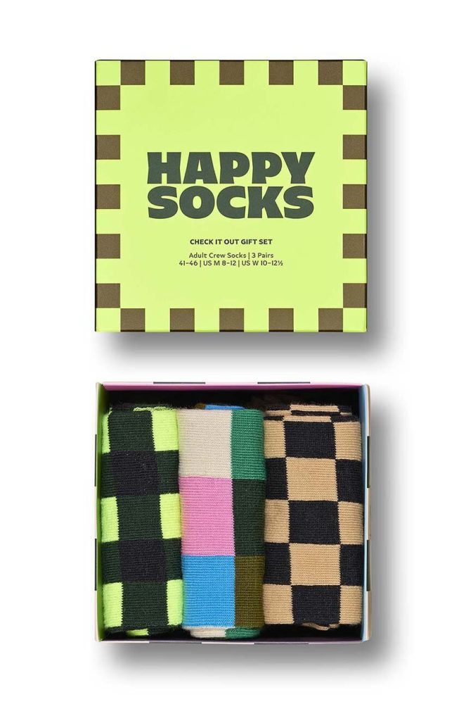 Шкарпетки Happy Socks Check It Out Socks 3-pack колір барвистий