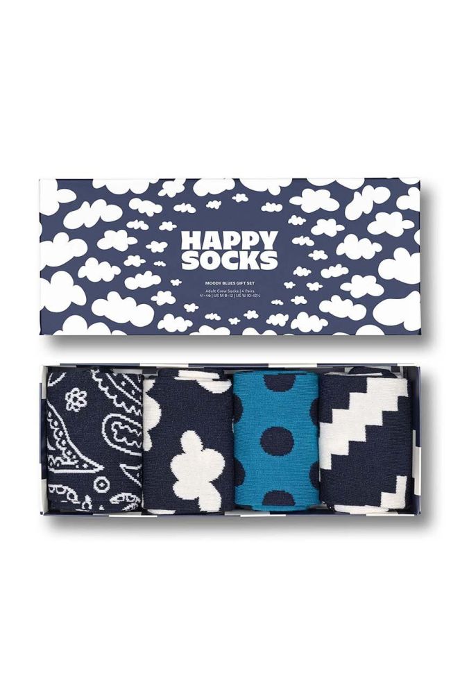 Шкарпетки Happy Socks Moody Blues Socks 4-pack колір синій