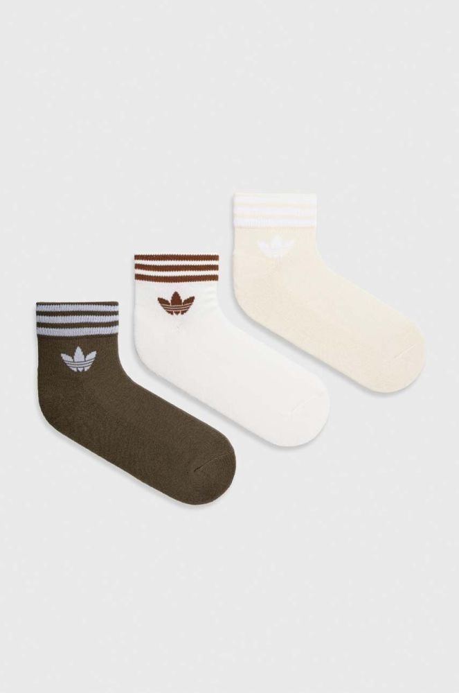 Шкарпетки adidas Originals 3-pack колір бежевий (3489931)