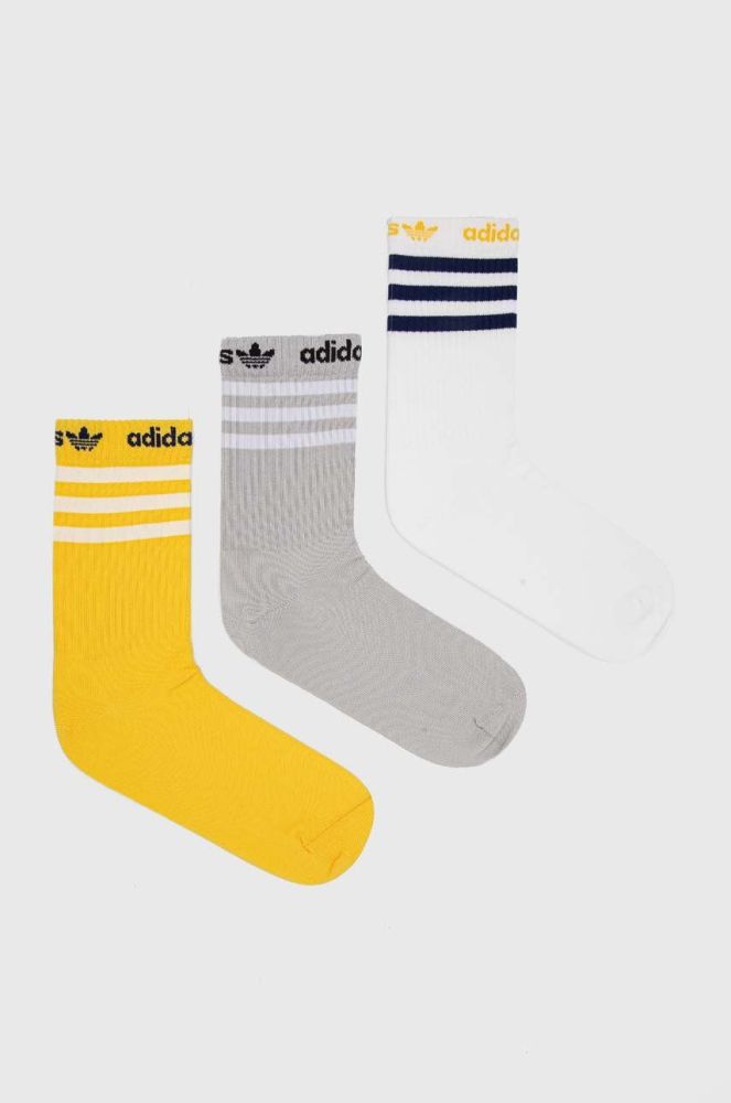 Шкарпетки adidas Originals 3-pack колір сірий