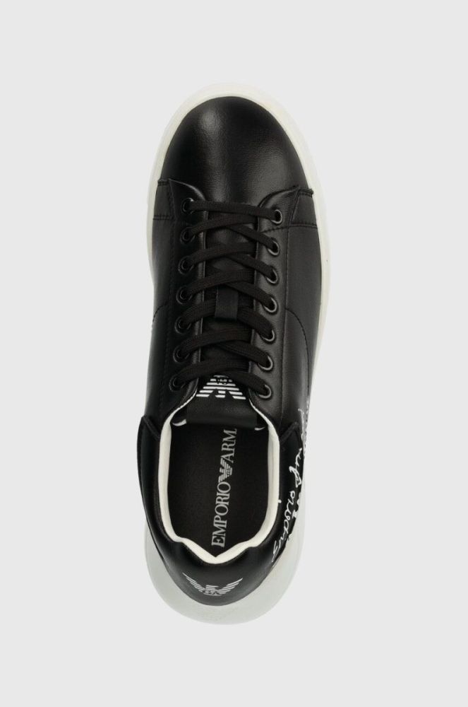 Шкіряні кросівки Emporio Armani колір чорний X3X024 XN894 A120 фото 4