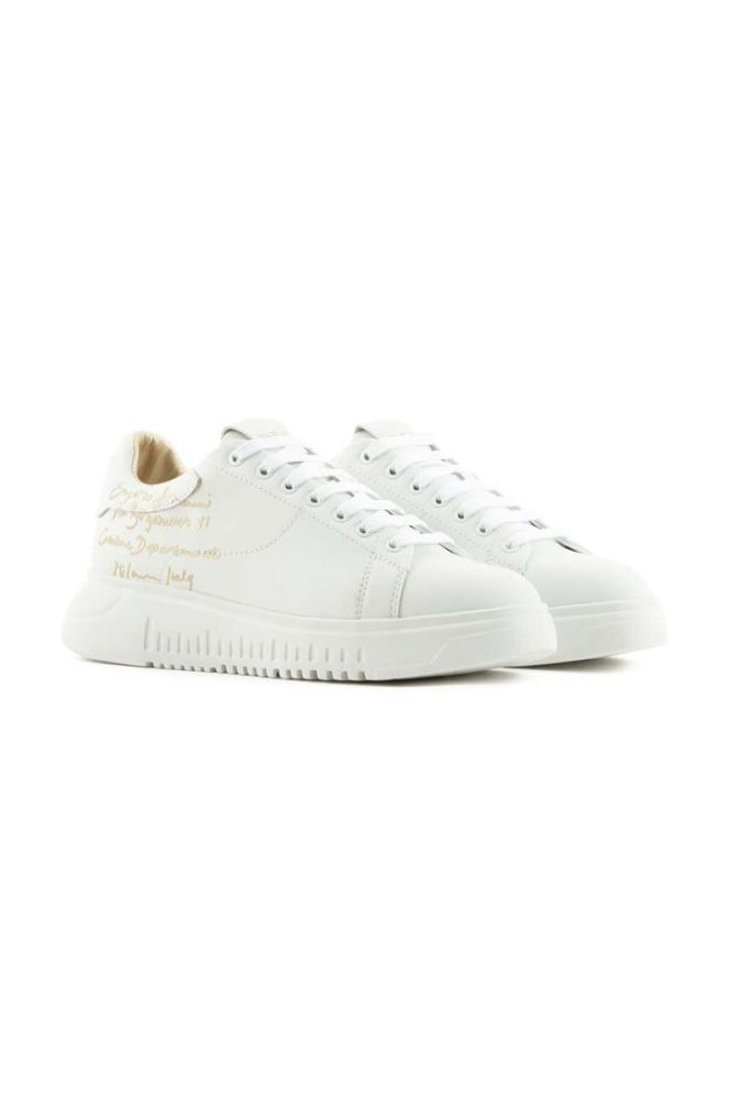 Шкіряні кросівки Emporio Armani колір білий X3X024 XN894 N195 фото 2
