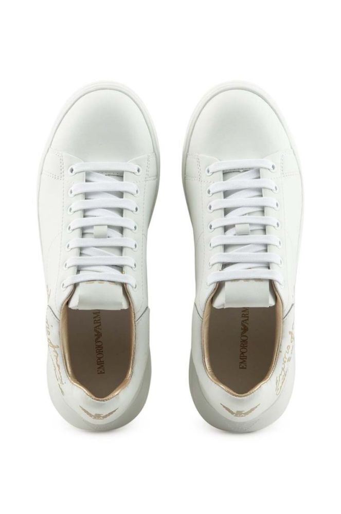 Шкіряні кросівки Emporio Armani колір білий X3X024 XN894 N195 фото 5
