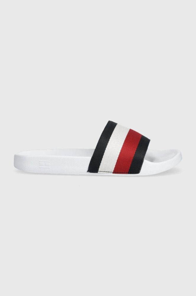 Шльопанці Tommy Hilfiger ESSENTIAL CORP SLIDE жіночі колір білий FW0FW07256