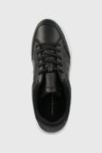 Шкіряні кросівки Tommy Hilfiger EMBOSSED COURT SNEAKER колір чорний FW0FW07297