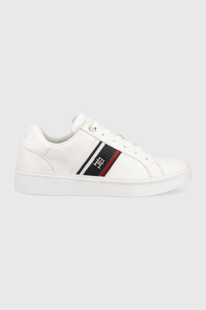 Шкіряні кросівки Tommy Hilfiger CORP WEBBING SNEAKER колір білий FW0FW07379