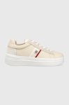 Шкіряні кросівки Tommy Hilfiger CORP WEBBING COURT колір бежевий FW0FW07387 Шкіряні кросівки Tommy Hilfiger CORP WEBBING COURT колір бежевий FW0FW07387
