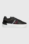 Шкіряні кросівки Tommy Hilfiger CORP WEBBING COURT колір чорний FW0FW07387 Шкіряні кросівки Tommy Hilfiger CORP WEBBING COURT колір чорний FW0FW07387