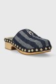 Шльопанці Tommy Hilfiger TH DENIM CONTRAST CLOG жіночі колір синій на платформі FW0FW07410