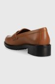 Шкіряні мокасини Tommy Hilfiger TH ICONIC LOAFER жіночі колір коричневий на плоскому ходу FW0FW07412