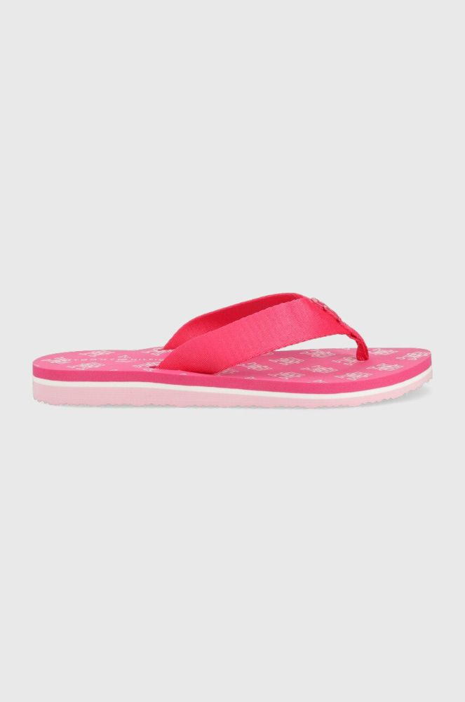 В'єтнамки Tommy Hilfiger TH ELEVATED FLIP FLOP жіночі колір рожевий на плоскому ходу FW0FW07420