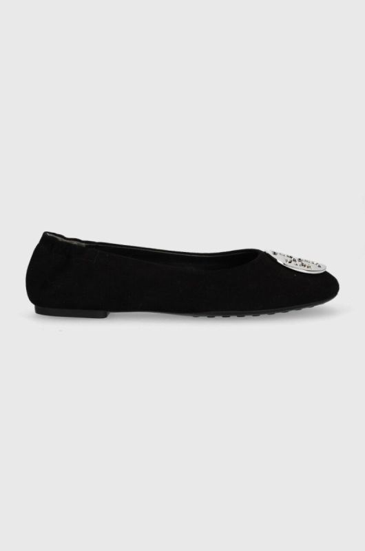 Замшеві балетки Tory Burch Claire Ballet колір чорний  147378-001
