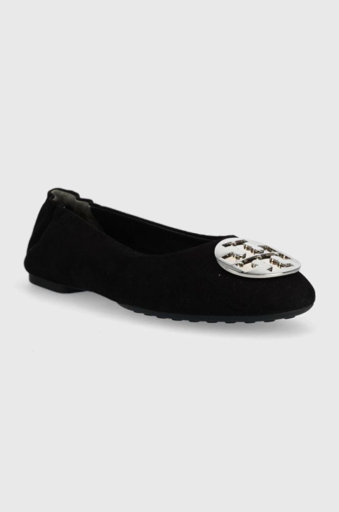 Замшеві балетки Tory Burch Claire Ballet колір чорний  147378-001 фото 2
