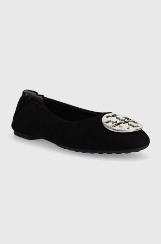 Замшеві балетки Tory Burch Claire Ballet колір чорний  147378-001 фото 2