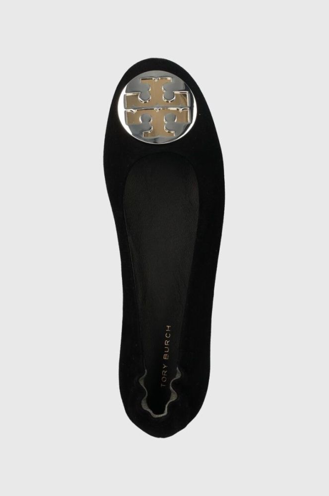 Замшеві балетки Tory Burch Claire Ballet колір чорний  147378-001 фото 4