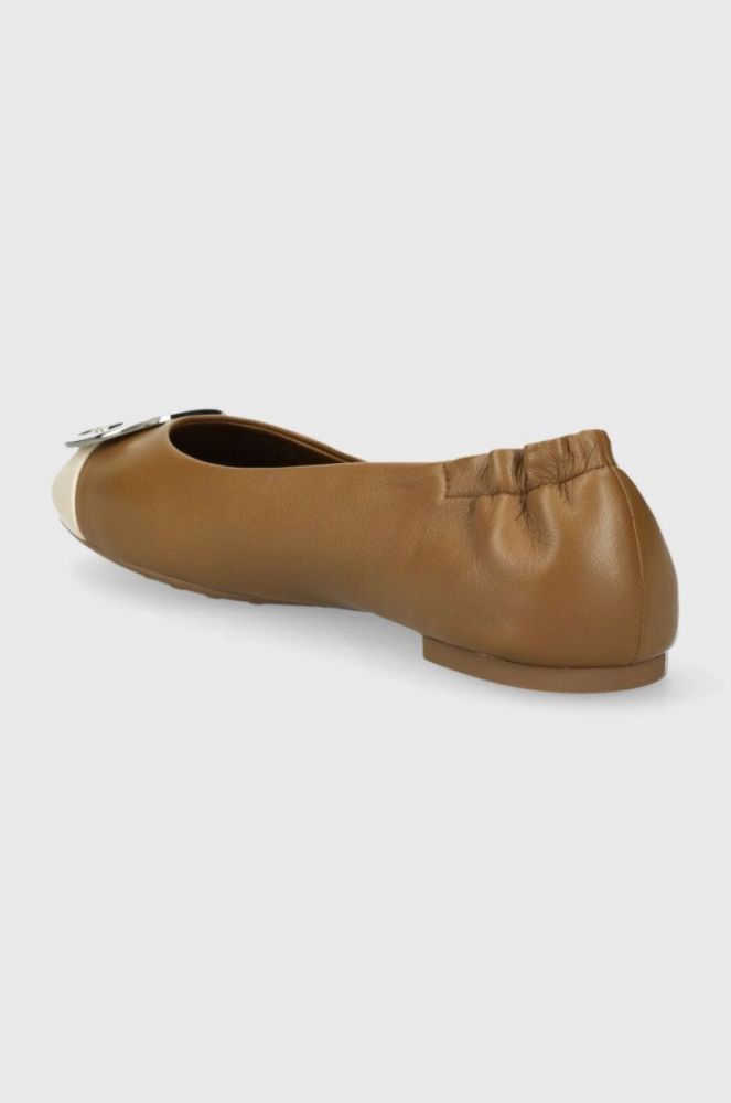 Шкіряні балетки Tory Burch Claire Cap Toe Ballet колір бежевий  148336-250 фото 3