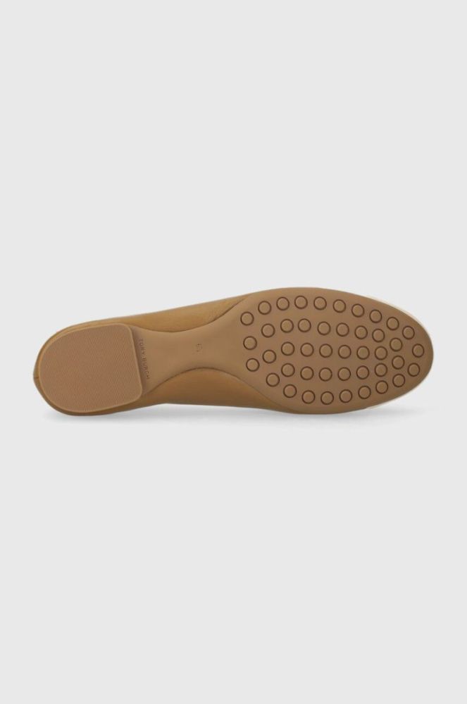 Шкіряні балетки Tory Burch Claire Cap Toe Ballet колір бежевий  148336-250 фото 5