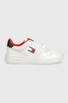 Шкіряні кросівки Tommy Jeans TJW RETRO BASKET GLOSSY колір білий EN0EN02206 Шкіряні кросівки Tommy Jeans TJW RETRO BASKET GLOSSY колір білий EN0EN02206