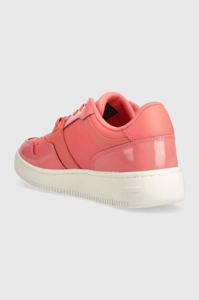 Шкіряні кросівки Tommy Jeans TJW RETRO BASKET GLOSSY колір помаранчевий EN0EN02206 фото 3