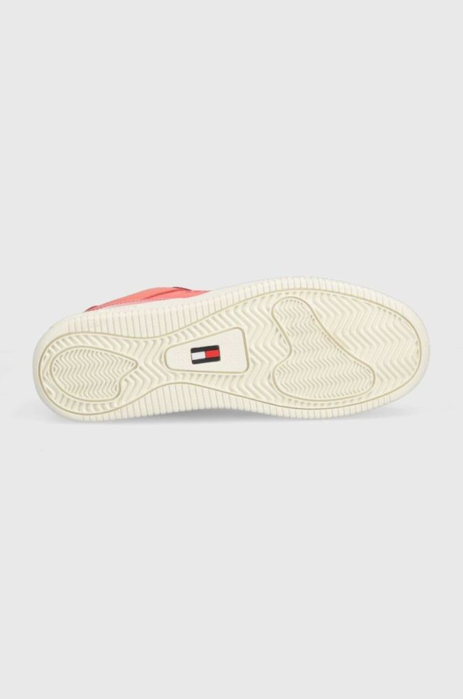 Шкіряні кросівки Tommy Jeans TJW RETRO BASKET GLOSSY колір помаранчевий EN0EN02206 фото 5
