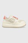 Кросівки Tommy Jeans TJW RETRO BASKET FLATFORM колір бежевий EN0EN02208 Кросівки Tommy Jeans TJW RETRO BASKET FLATFORM колір бежевий EN0EN02208